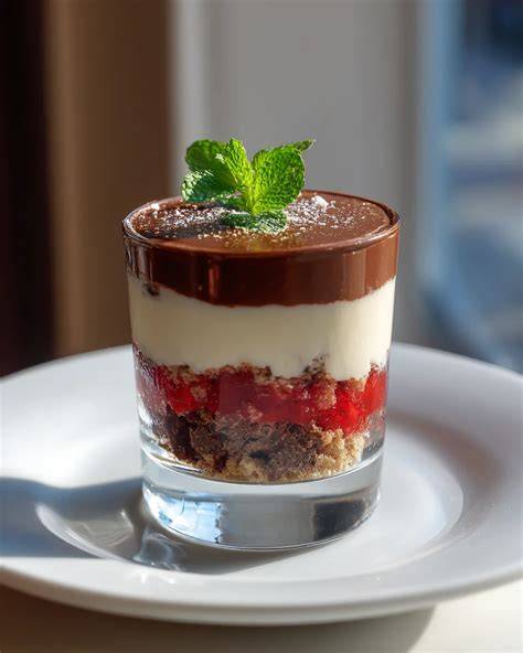 Limetten-Mousse im Glas, Schichten aus Keksen und Creme