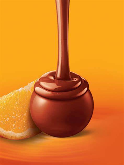 Lindor Kugeln Orange - Querschnitt, Füllung sichtbar