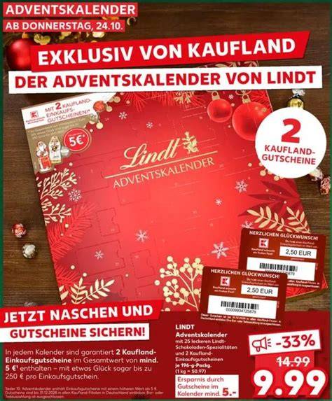 Lindt Adventskalender Marktkauf mit Schokolade und Gutscheinen