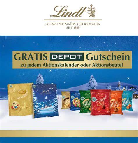 Lindt Aktionstafel mit Aktionscode für Depot Gutschein Gewinnspiel