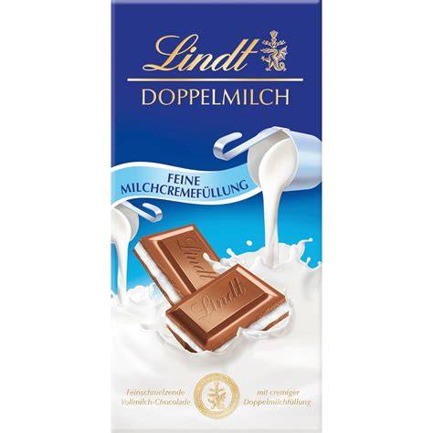 Lindt Doppelmilch Tafel Nahaufnahme