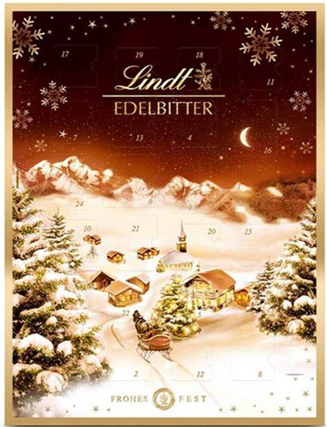 Lindt Edelbitter Adventskalender Frontansicht