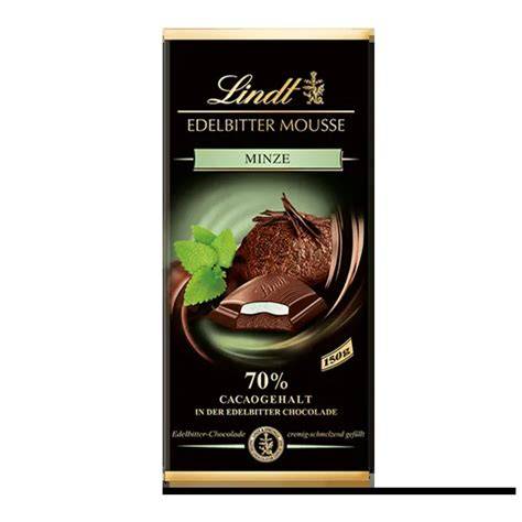 Lindt Edelbitter Mousse Minze Schokolade Tafel