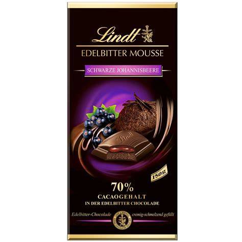 Lindt Excellence Schwarze Johannisbeere: Produktansicht und Servierempfehlung