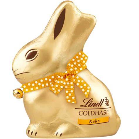 Lindt Goldhase Packung, Detailaufnahme mit Glöckchen und rotem Band