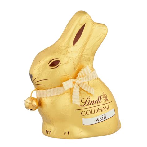Lindt Goldhase Weiß mit creme-weißem Bändchen und Glöckchen