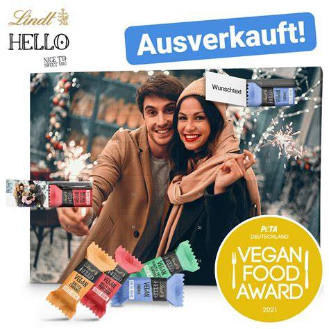 Lindt HELLO Adventskalender mit Foto-Collage und Mini-Sticks