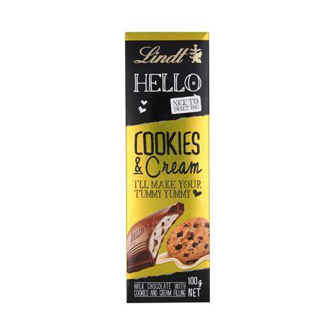 Lindt Hello Cookies and Cream Mini Verpackung und Kalorientabelle