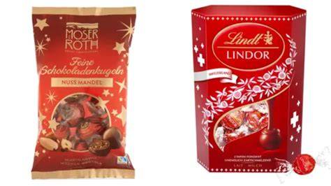 Lindt Lindor Kugeln und Aldi Moser Roth Kugeln Vergleich