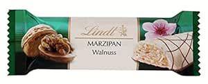Lindt Marzipan Walnuss Riegel Detailaufnahme und Verpackung