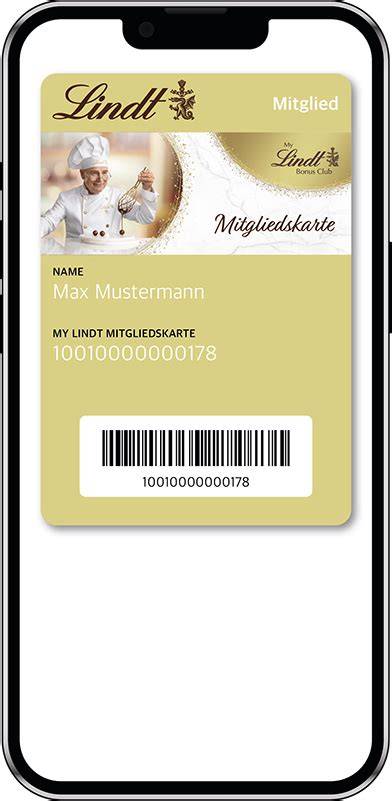 Lindt MyLindt Bonus Club Mitgliedskarte auf Smartphone