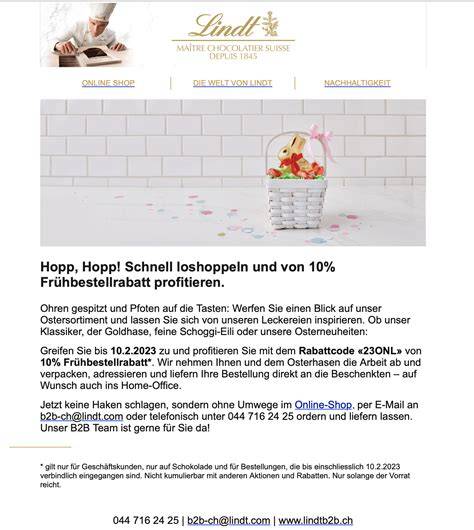 Lindt Newsletter: Registrierung und Services