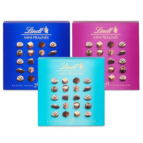 Lindt Pralinen Auswahl in verschiedenen Verpackungen