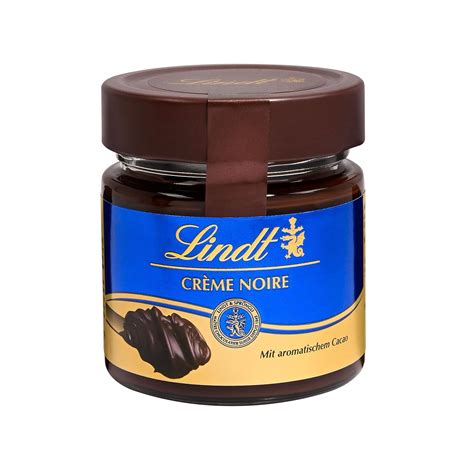 Lindt Schokocreme Noir Glas mit Brotaufstrich