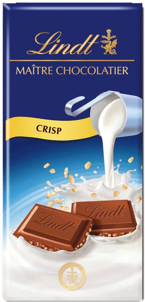 Lindt Vollmilch Crisp Tafel und Bruchstücke