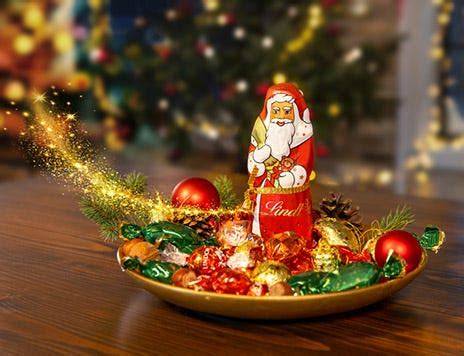 Lindt Weihnachtsmann auf Weihnachtsteller