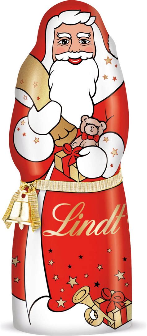 Lindt Weihnachtsmann mit Glöckchen und Verpackungsdetails