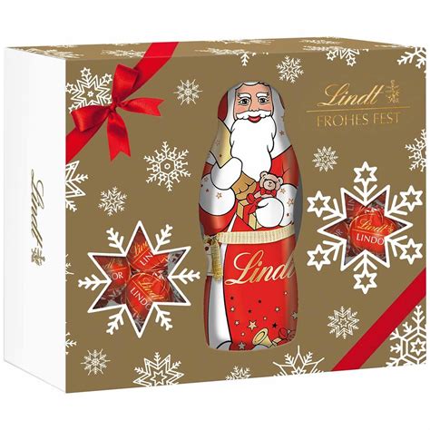 Lindt Weihnachtsprodukte und festliche Dekoration