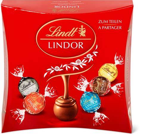 Lindt-Produkte: Lindor Kugeln und Pralinen