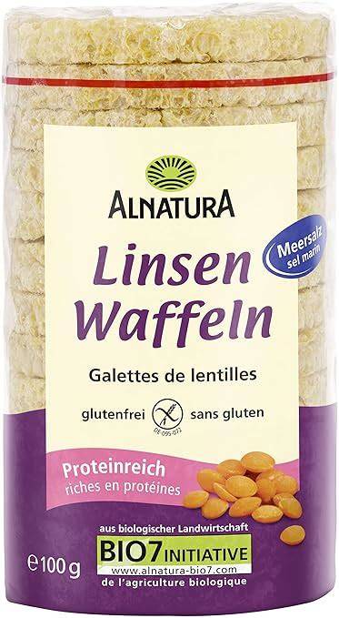 Linsenwaffeln und ihre Zutaten als Infografik