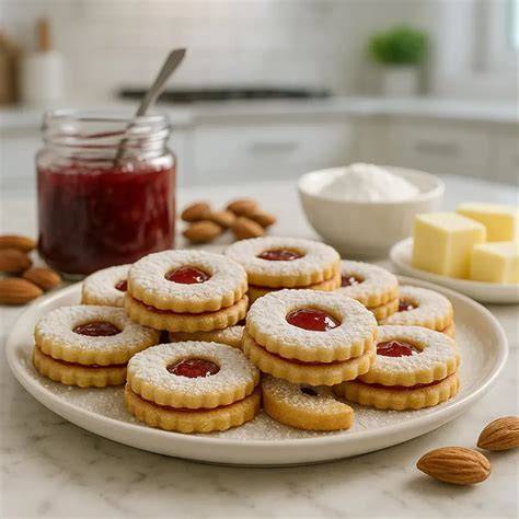 Linzer Plätzchen mit Marmeladenfüllung