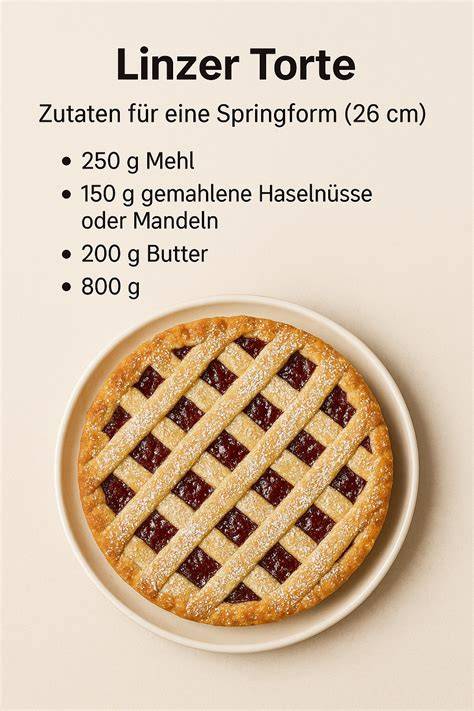 Linzer Torte auf Springform, Gittermuster sichtbar