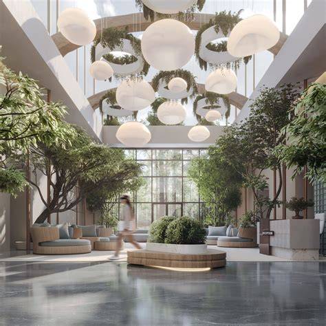 Lobby mit Apfelblüten-Design