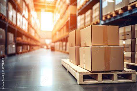 Logistik: Kartons mit Portionspackungen und Lagerregal