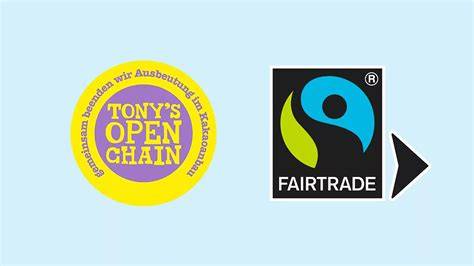 Logo von Tony’s Open Chain mit Nachhaltigkeitssymbolen
