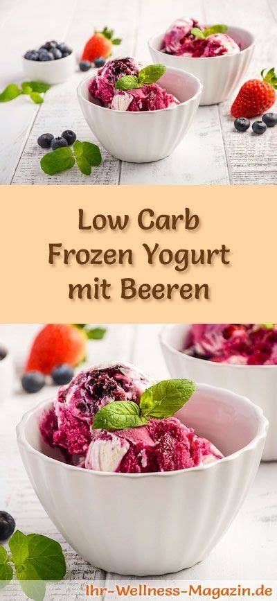 Low Carb Frozen Yogurt mit Beeren und Minze