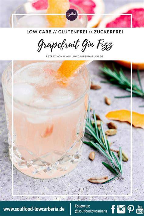 Low Carb Grapefruit Gin Fizz mit Rosmarin und Kardamom