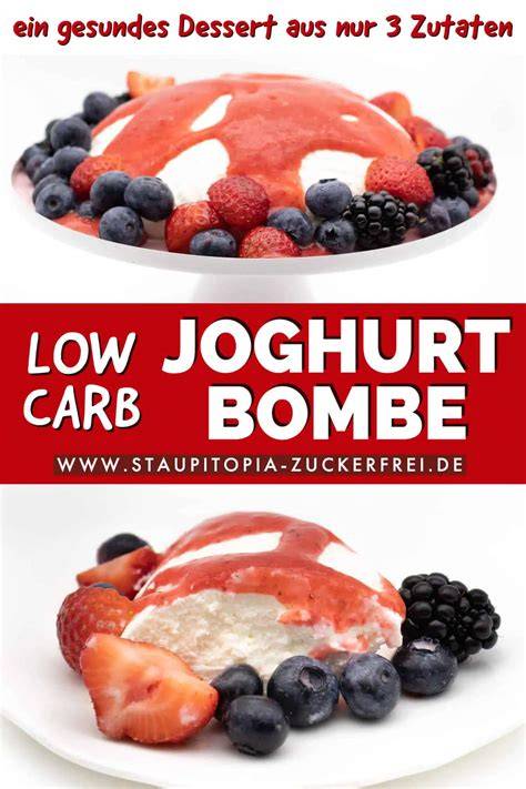 Low Carb Joghurtbombe: Kuppel mit Fruchtpüree