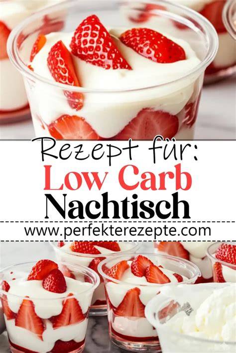 Low Carb Nachtisch im Glas mit Beeren und cremiger Schicht