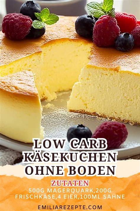 Low Carb Nektarinen-Käsekuchen - Zutaten und fertiger Kuchen