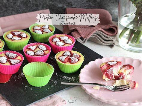 Low Carb Protein Cheesecake Muffins mit Beeren