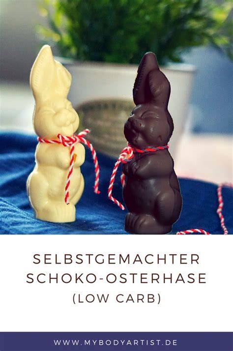 Low Carb Schoko-Osterhasen auf einem bunten Oster-Tisch