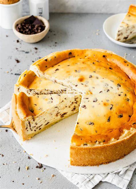 Low Carb Stracciatella Käsekuchen mit Schokodrops