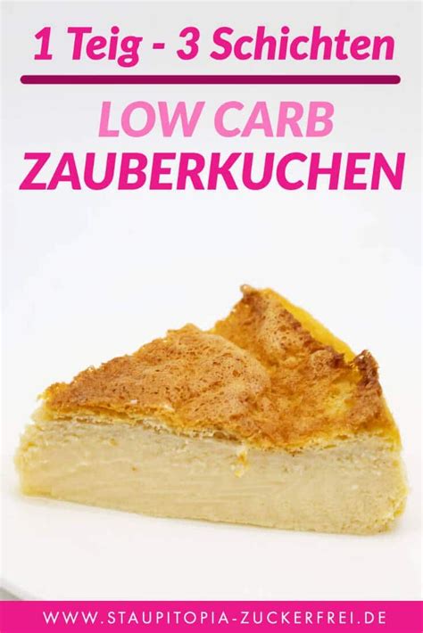 Low Carb Zauberkuchen ohne Zucker mit Erythrit - Schichtung während des Backens