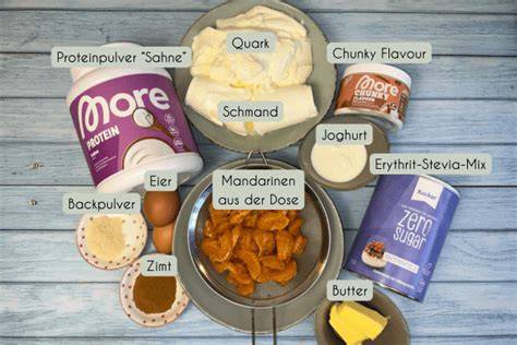 Low Carb Zutaten für den Kuchen: Kokosmehl, Mandelmehl, Erythrit, Butter