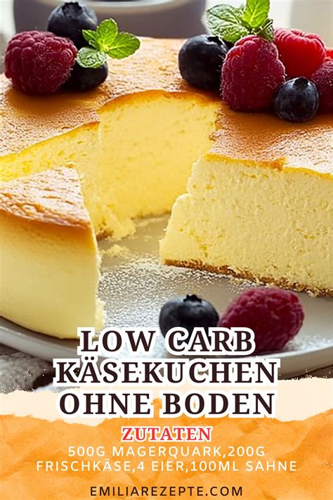 Low-Carb Käsekuchen ohne Boden mit Zitronen