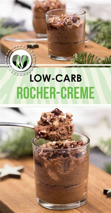 Low-Carb Rocher-Creme im Dessertglas