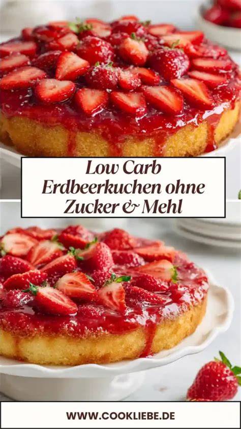 Low-Carb-Biskuitboden ohne Mehl und Zucker, mit Erdbeeren belegt