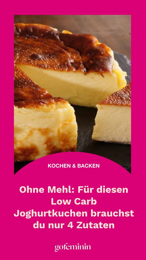 Low-Carb-Joghurtkuchen ohne Backen - Zutaten und Aufbau als Infografik