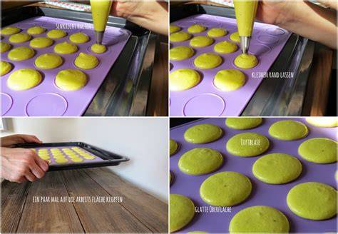 Luftblasen aus Macarons entfernen und Kreise aufspritzen