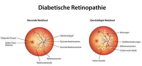 Lupenbild: Netzhautveränderungen im Verlauf der diabetischen Retinopathie