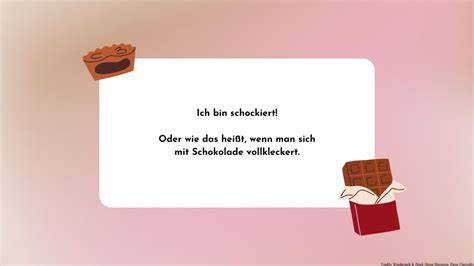 Lustige Schokoladensprüche: Illustrationen mit Schokolade und Humor