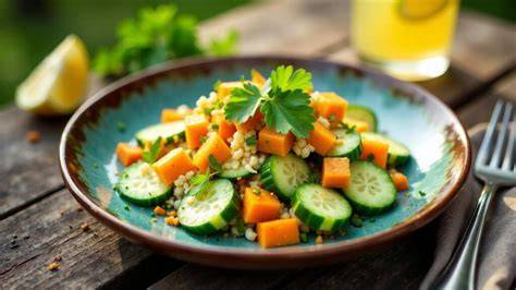 Möhren-Kichererbsen-Couscous-Salat mit Zitronen-Dressing