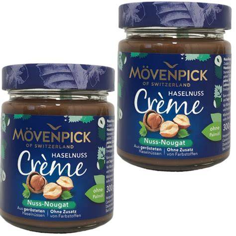 Mövenpick Nuss-Nougat-Creme Glas und Inhalt