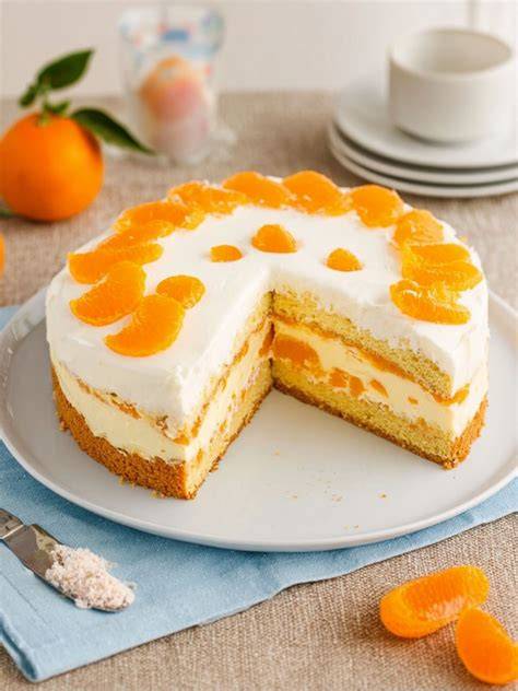 Mürbeteig- und Biskuitboden - Querschnitt einer Sahnetorte