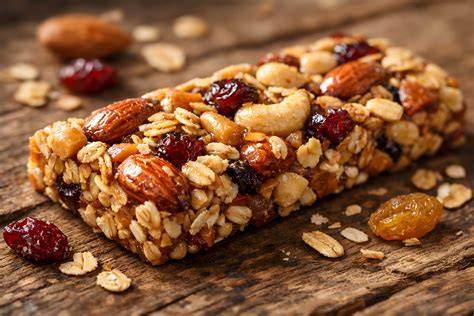 Müsliriegel mit Nüssen und Trockenfrüchten